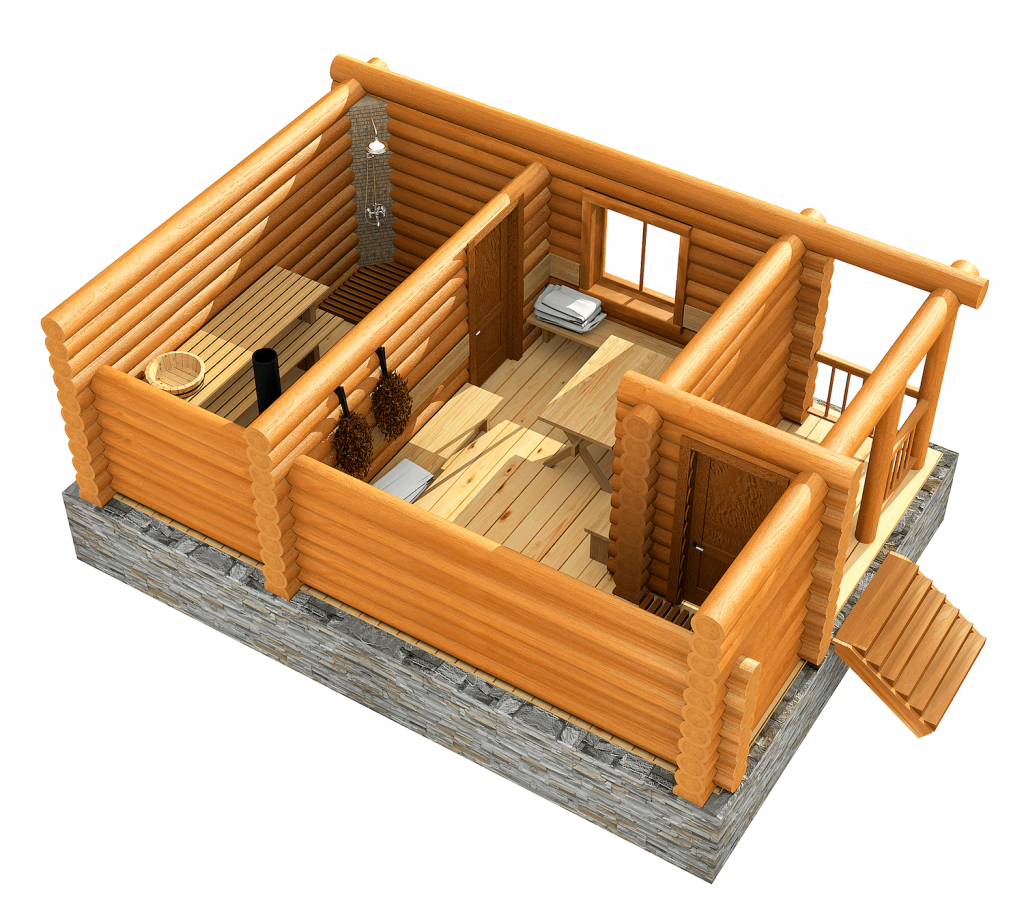 Eine Sauna aus Bauholz bauen