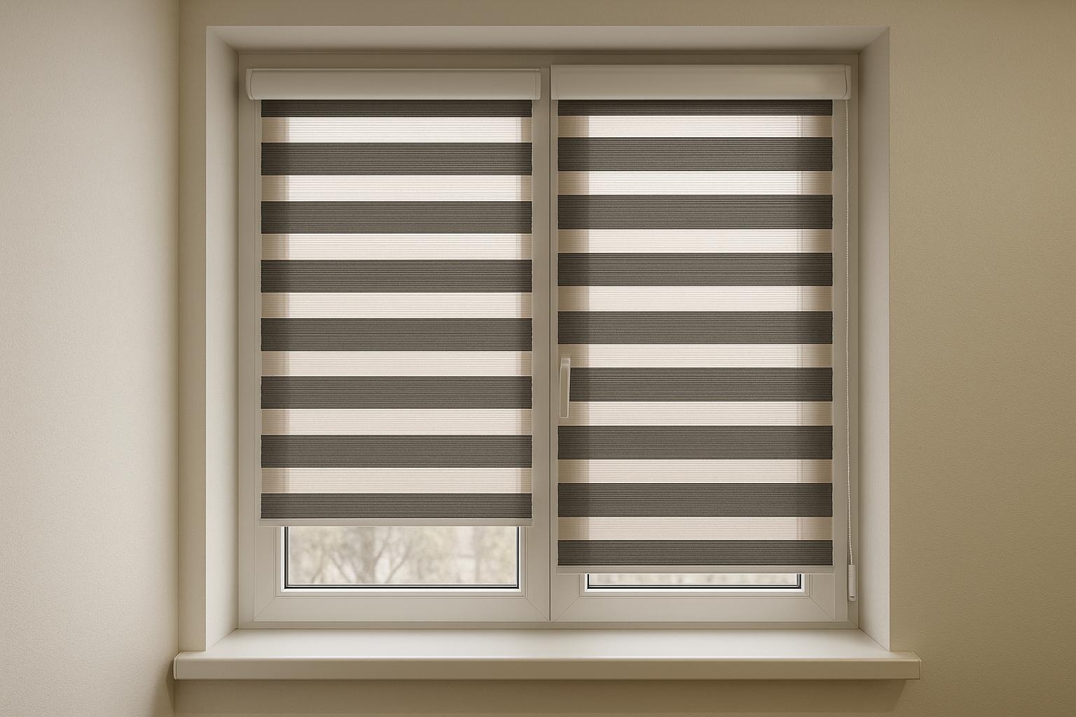 Zebra-Jalousien am Fenster